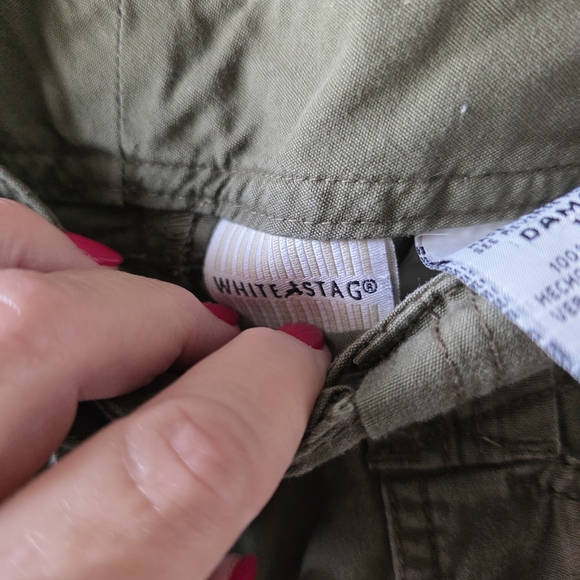 White Stag Womens Olive Green Mom Shorts High Waisted Vintage Size 12 - Picture 4 of 5